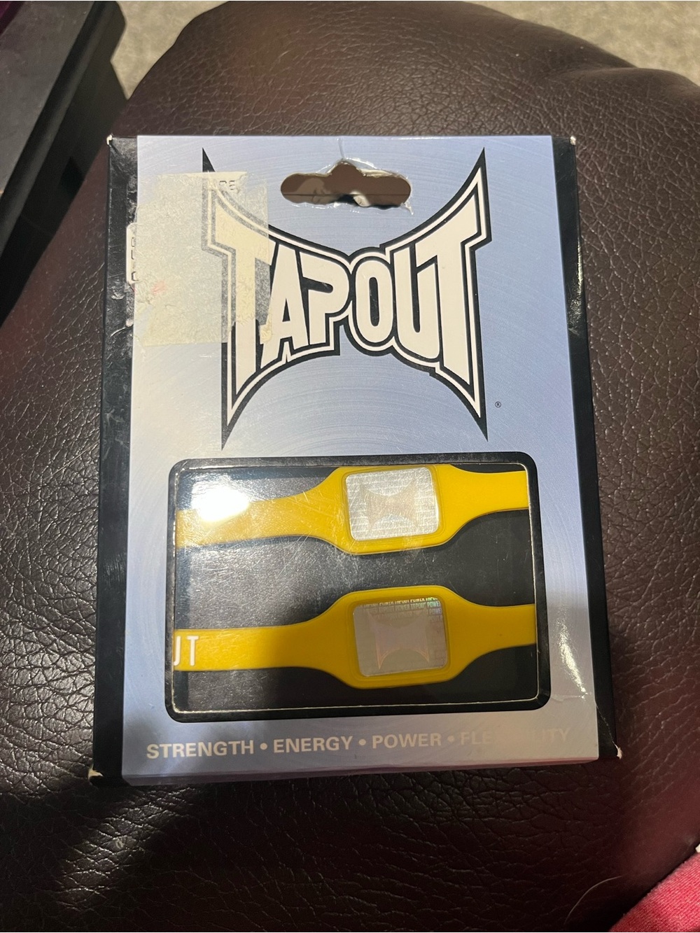 Tapout Yellow Fitness Wristbands with Holographic Emblems - 2 Pack